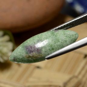 Ruby-Zoisite Gemstone in 19.2 x 7.9 mm Size for Sale, Ruby-Zoisite Stone in Medium-Light Green Color