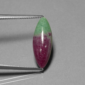 4.99 ct Multicolor Ruby-Zoisite Gemstone, Ruby-Zoisite Gem in Marquise Cabochon Shape for Sale.