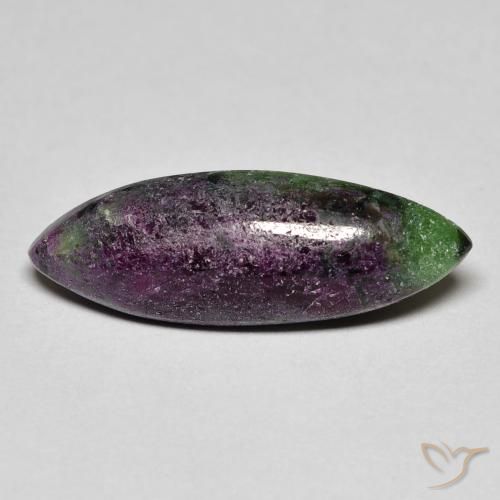 7.21 ct Multicolor Ruby-Zoisite Stone, Natural Ruby-Zoisite in Marquise Cabochon Shape for Sale
