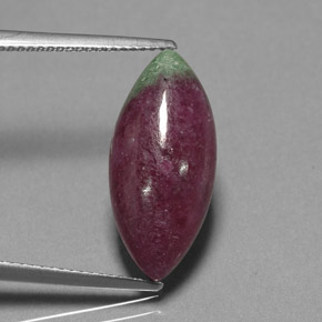 9.44 ct Multicolor Ruby-Zoisite Gemstone, Ruby-Zoisite Gem in Marquise Cabochon Shape for Sale.
