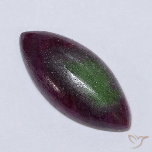 11.04 ct Multicolor Ruby-Zoisite Stone, Natural Ruby-Zoisite in Marquise Cabochon Shape for Sale