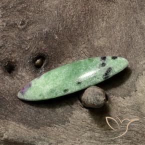 Ruby-Zoisite Gemstone in 24.7 x 10.2 mm Size for Sale, Ruby-Zoisite Stone in Medium Green Color