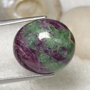 18.97 ct Multicolor Ruby-Zoisite Stone, Natural Ruby-Zoisite in Oval Cabochon Shape for Sale