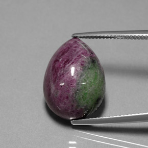 25.42 ct Multicolor Ruby-Zoisite Gemstone, Ruby-Zoisite Gem in Pear Cabochon Shape for Sale.