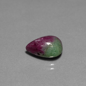 5.18 ct Multicolor Ruby-Zoisite Stone, Natural Ruby-Zoisite in Pear Cabochon Shape for Sale