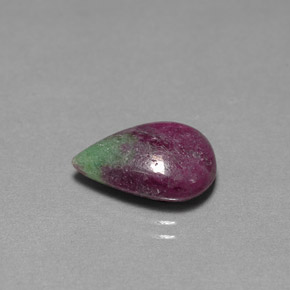 5.85 ct Multicolor Ruby-Zoisite Stone, Natural Ruby-Zoisite in Pear Cabochon Shape for Sale