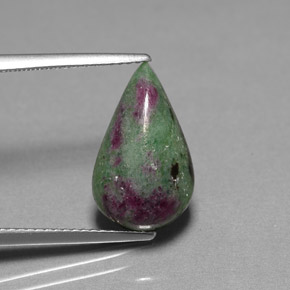 6.78 ct Multicolor Ruby-Zoisite Gemstone, Ruby-Zoisite Gem in Pear Cabochon Shape for Sale.