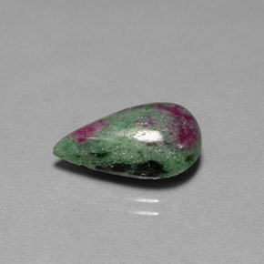 6.78 ct Multicolor Ruby-Zoisite Stone, Natural Ruby-Zoisite in Pear Cabochon Shape for Sale