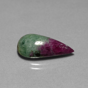 6.99 ct Multicolor Ruby-Zoisite Stone, Natural Ruby-Zoisite in Pear Cabochon Shape for Sale