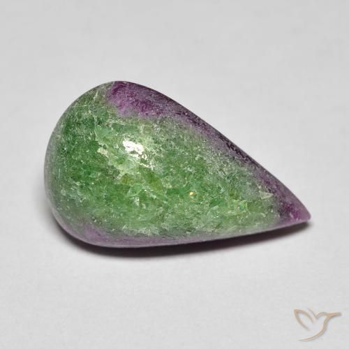 8.22 ct Multicolor Ruby-Zoisite Stone, Natural Ruby-Zoisite in Pear Cabochon Shape for Sale