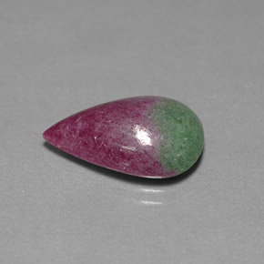 9.30 ct Multicolor Ruby-Zoisite Stone, Natural Ruby-Zoisite in Pear Cabochon Shape for Sale
