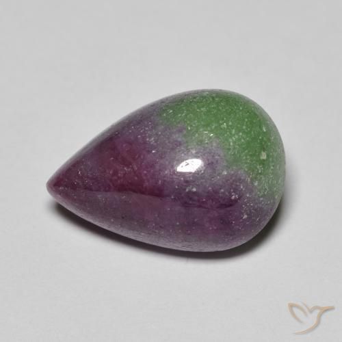 15,2 x 10,1mm Rubino zoisite multicolore Cabochon pera dalla Tanzania, peso di 9,67 ct, pietra preziosa naturale non trattati in purezza Opaque, Rubino zoisite 1pz - il colore è Multicolore, durezza Mohs di 6,5 - 7 adatto per gioielli da indossare ogni giorno, Photo A