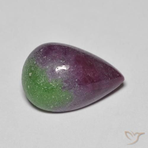 9.67 ct Multicolor Ruby-Zoisite Stone, Natural Ruby-Zoisite in Pear Cabochon Shape for Sale