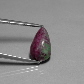 11.05 ct Multicolor Ruby-Zoisite Gemstone, Ruby-Zoisite Gem in Pear Cabochon Shape for Sale.