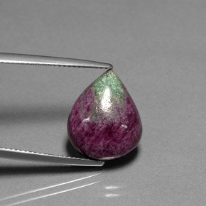 11.49 ct Multicolor Ruby-Zoisite Gemstone, Ruby-Zoisite Gem in Pear Cabochon Shape for Sale.