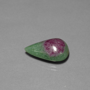 13.36 ct Multicolor Ruby-Zoisite Stone, Natural Ruby-Zoisite in Pear Cabochon Shape for Sale