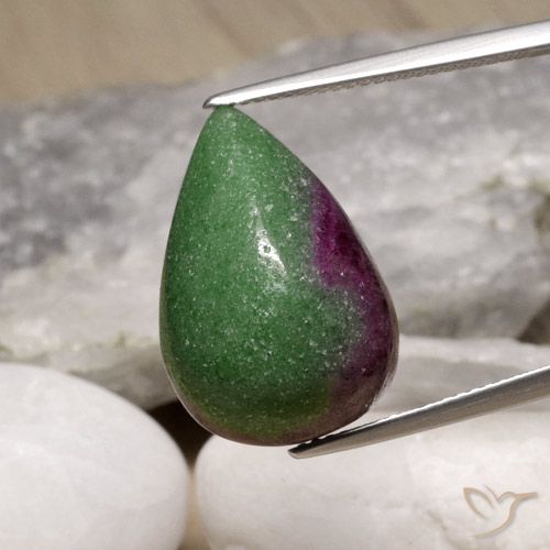 19.64 ct Pear Ruby-Zoisite, 20.2 x 14.1 mm From Tanzania, Photo A