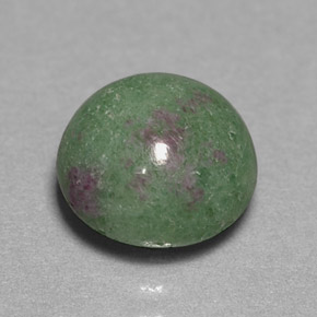 3.71 ct Multicolor Ruby-Zoisite Gemstone, Ruby-Zoisite Gem in Round Cabochon Shape for Sale.