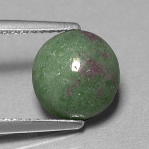 3.71 ct Multicolor Ruby-Zoisite Stone, Natural Ruby-Zoisite in Round Cabochon Shape for Sale