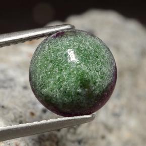 3.97 ct Multicolor Ruby-Zoisite Stone, Natural Ruby-Zoisite in Round Cabochon Shape for Sale