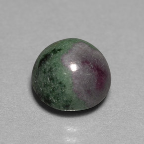 5.46 ct Multicolor Ruby-Zoisite Stone, Natural Ruby-Zoisite in Round Cabochon Shape for Sale