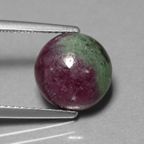 4.96 ct Multicolor Ruby-Zoisite Gemstone, Ruby-Zoisite Gem in Round Cabochon Shape for Sale.
