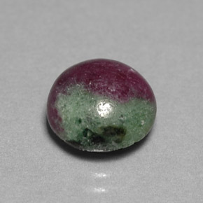 4.96 ct Multicolor Ruby-Zoisite Stone, Natural Ruby-Zoisite in Round Cabochon Shape for Sale