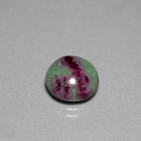 5.38 ct Multicolor Ruby-Zoisite Stone, Natural Ruby-Zoisite in Round Cabochon Shape for Sale