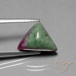 7.37ct Natural Multicolor Ruby-Zoisite, Trillion, Opaque