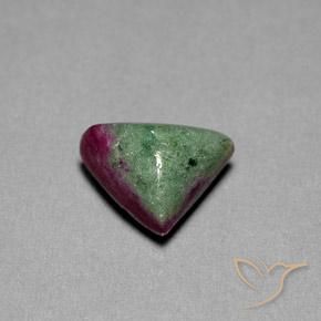 7.37 ct Multicolor Ruby-Zoisite Stone, Natural Ruby-Zoisite in Trillion Shape Sugarloaf Cabochon Shape for Sale