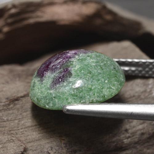 Ruby-Zoisite Gemstone in 11.7 mm Size for Sale, Ruby-Zoisite Stone in Medium Green Color