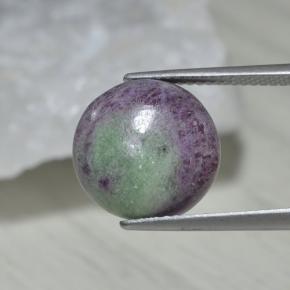 Multicolor Rubí-Zoisita Gema - 8.4ct Cabujón Redondo (ID: 293237)