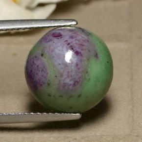 Mehrfarbig Rubin-Zoisit Edelstein - 9.3ct Rund Cabochon (ID: 293241)