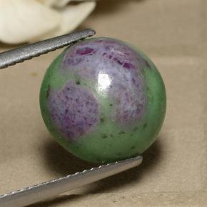 9.34 ct Multicolor Ruby-Zoisite Stone, Natural Ruby-Zoisite in Round Cabochon Shape for Sale