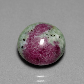 13.36 ct Multicolor Ruby-Zoisite Stone, Natural Ruby-Zoisite in Round Cabochon Shape for Sale