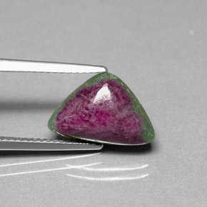 5.18 ct Multicolor Ruby-Zoisite Gemstone, Ruby-Zoisite Gem in Trillion Cabochon Shape for Sale.