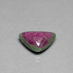 5.18 ct Multicolor Ruby-Zoisite Stone, Natural Ruby-Zoisite in Trillion Cabochon Shape for Sale