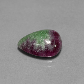 5.94 ct Multicolor Ruby-Zoisite Gemstone, Ruby-Zoisite Gem in Pear Cabochon Shape for Sale.