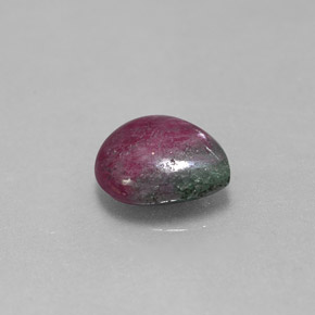 3.83 ct Multicolor Ruby-Zoisite Stone, Natural Ruby-Zoisite in Pear Cabochon Shape for Sale