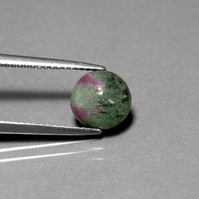 1.89 ct Multicolor Ruby-Zoisite Stone, Natural Ruby-Zoisite in Round Cabochon Shape for Sale