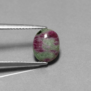 2.36 ct Multicolor Ruby-Zoisite Stone, Natural Ruby-Zoisite in Oval Cabochon Shape for Sale