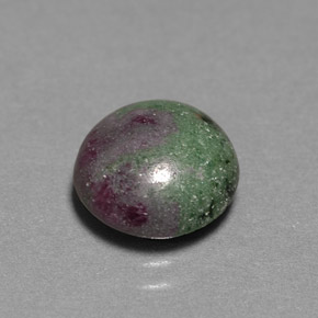 3.81 ct Multicolor Ruby-Zoisite Gemstone, Ruby-Zoisite Gem in Round Cabochon Shape for Sale.