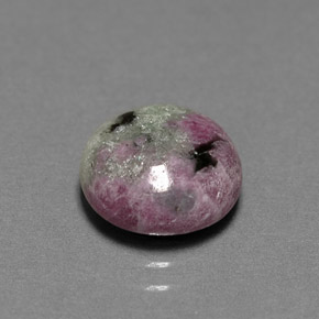 4.14 ct Multicolor Ruby-Zoisite Gemstone, Ruby-Zoisite Gem in Round Cabochon Shape for Sale.