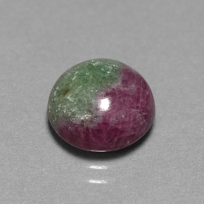 4.68 ct Multicolor Ruby-Zoisite Gemstone, Ruby-Zoisite Gem in Round Cabochon Shape for Sale.