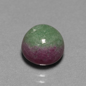 4.85 ct Multicolor Ruby-Zoisite Gemstone, Ruby-Zoisite Gem in Round Cabochon Shape for Sale.