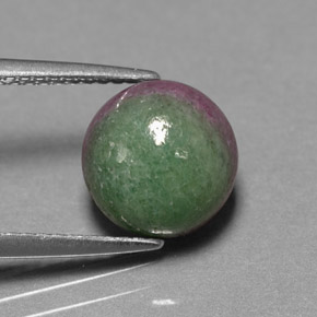 4.85 ct Multicolor Ruby-Zoisite Stone, Natural Ruby-Zoisite in Round Cabochon Shape for Sale