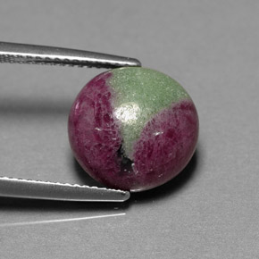 7.70 ct Multicolor Ruby-Zoisite Stone, Natural Ruby-Zoisite in Oval Cabochon Shape for Sale