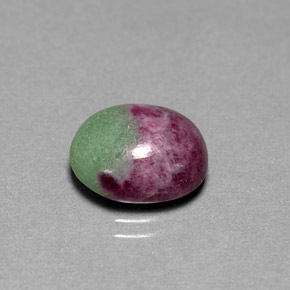 6.08 ct Multicolor Ruby-Zoisite Gemstone, Ruby-Zoisite Gem in Oval Cabochon Shape for Sale.