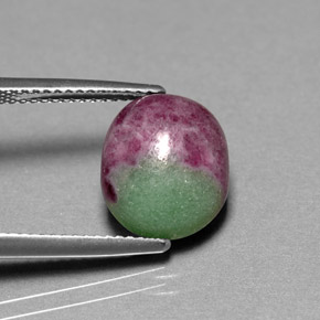 6.08 ct Multicolor Ruby-Zoisite Stone, Natural Ruby-Zoisite in Oval Cabochon Shape for Sale