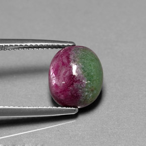 5.62 ct Multicolor Ruby-Zoisite Gemstone, Ruby-Zoisite Gem in Oval Cabochon Shape for Sale.